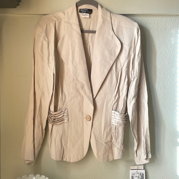 Vintage Dawn Joy Fashions cream fancy button front blazer jacket - Picture 1 of 6